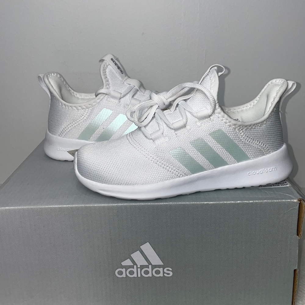 adidas Cloudfoam Pure 2.0 White Athletic Running Shoes Sneakers Trainers
